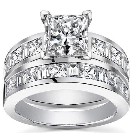 Square & Diamond Baguette Engagement Ring, 1.4ct