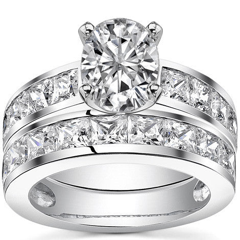 Channel Set Princess cut Moissanite Engagement Ring 2.2ct
