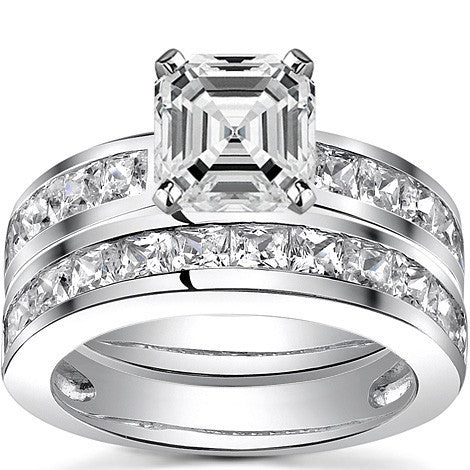 Square Moissanite Engagement Ring Setting, 1.3ct