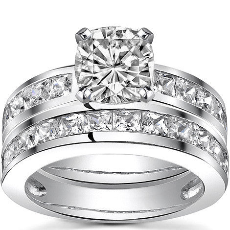 Square Moissanite Engagement Ring Setting, 1.3ct