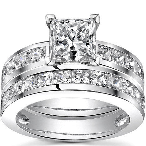 Square Moissanite Engagement Ring Setting, 1.3ct