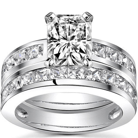 Square Moissanite Engagement Ring Setting, 1.3ct