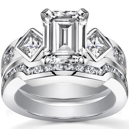 Square & Round Brilliant Moissanite Engagement Ring Setting 0.92ct