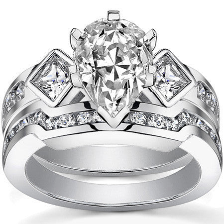 Square & Round Brilliant Moissanite Engagement Ring Setting 0.92ct