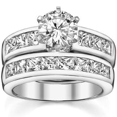 Square Moissanite Channel Engagement Ring 1.1ct