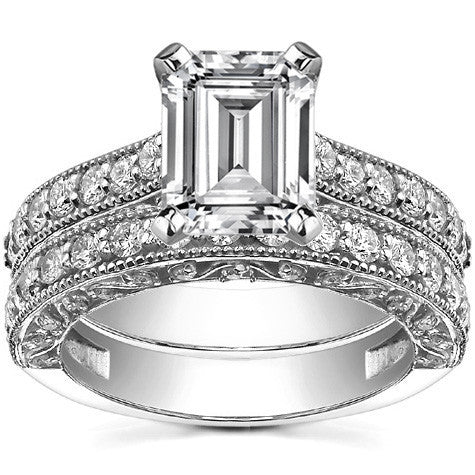 Round Brilliant Moissanite Antique Engagement Ring Setting