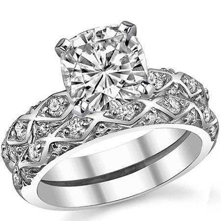 Round Brilliant Moissanite Engagement Ring Setting 0.24ct