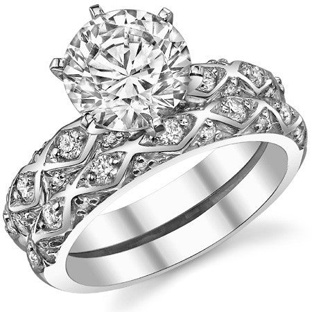 Round Brilliant Moissanite Engagement Ring Setting 0.24ct