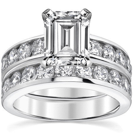 Round Brilliant Moissanite Channel-Set Engagement Ring (1ct, 3mm)