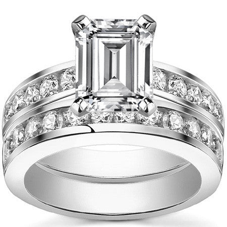 Round Brilliant Moissanite Channel-Set Engagement Ring (0.6ct, 2.5mm)
