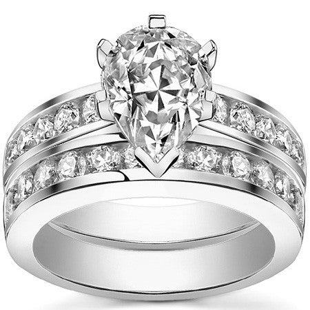 Round Brilliant Moissanite Channel-Set Engagement Ring (0.6ct, 2.5mm)