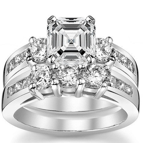 Round Brilliant Moissanite Engagement Setting Set (.75ct)