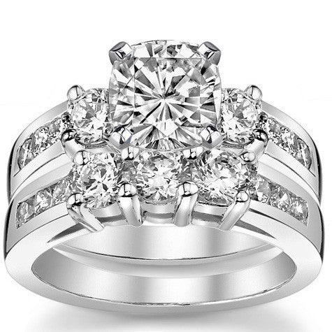 Round Brilliant Moissanite Engagement Setting Set (.75ct)