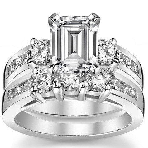 Round Brilliant Moissanite Engagement Setting Set (.75ct)