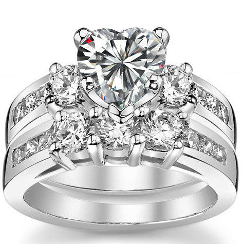 Round Brilliant Moissanite Engagement Setting Set (.75ct)