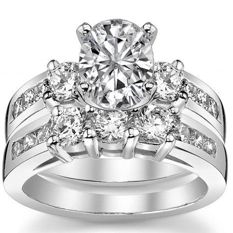 Round Brilliant Moissanite Engagement Setting Set (.75ct)