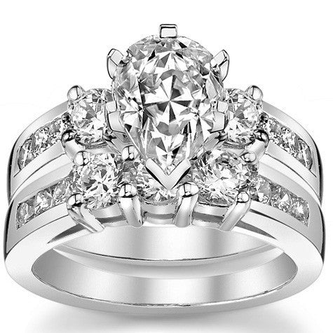 Round Brilliant Moissanite Engagement Setting Set (.75ct)
