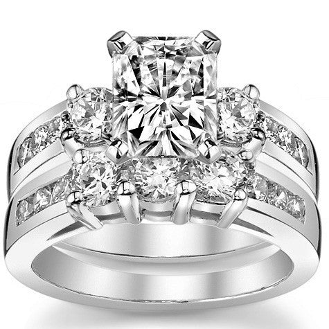 Round Brilliant Moissanite Engagement Setting Set (.75ct)