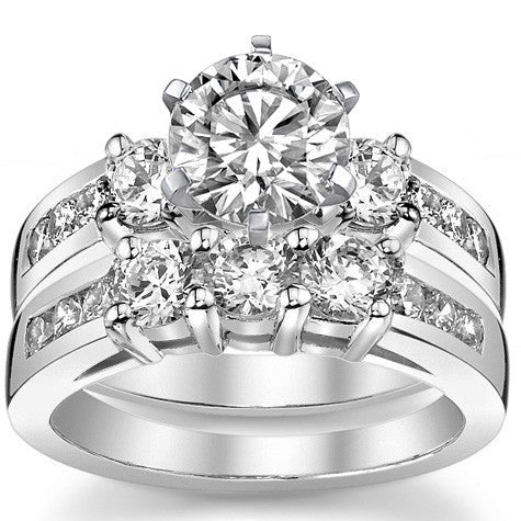 Round Brilliant Moissanite Engagement Setting Set (.75ct)