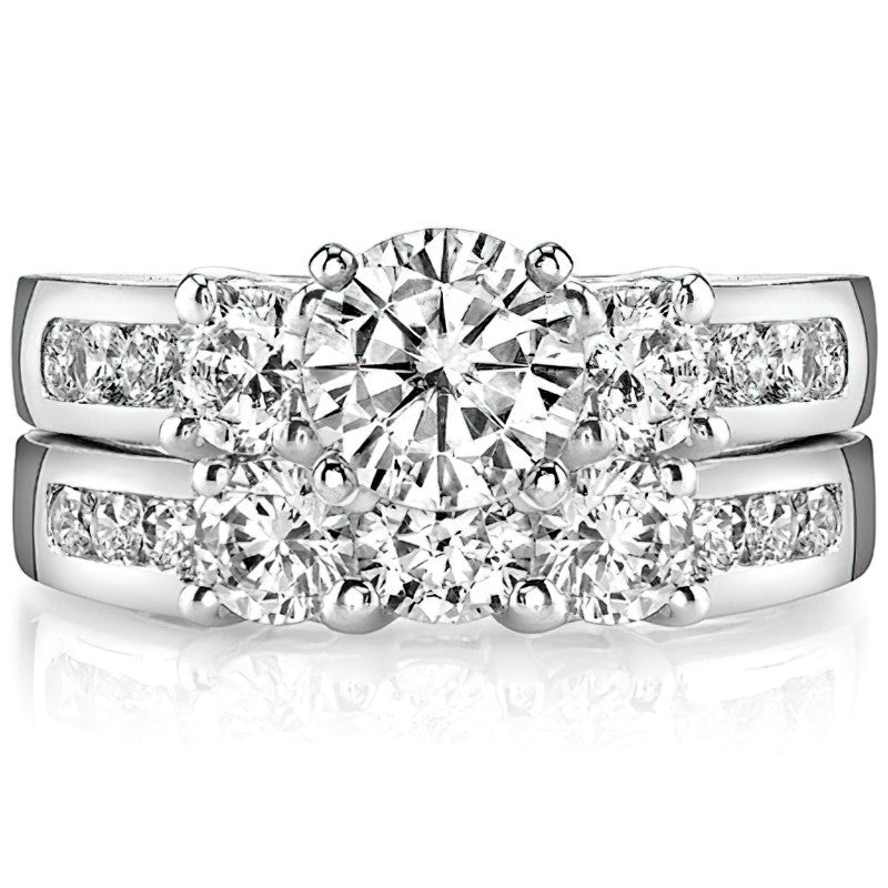 Round Brilliant Moissanite Engagement Setting Set (.75ct)