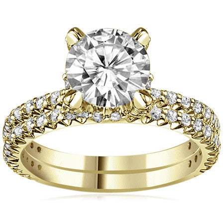 Round Pave Style Moissanite Engagement Ring