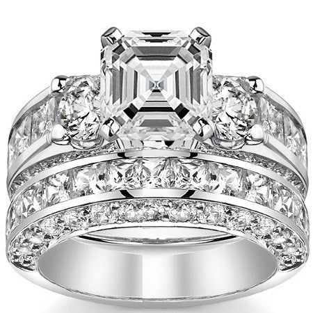 Round Brilliant Moissanite Engagement Ring Setting, 2.56ct