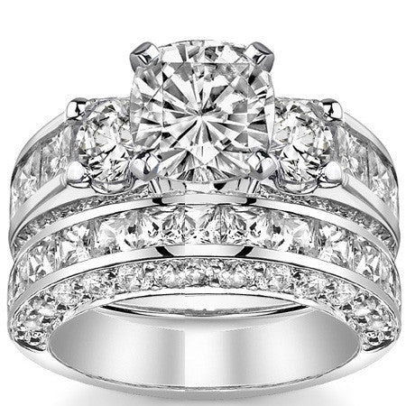 Round Brilliant Moissanite Engagement Ring Setting, 2.56ct
