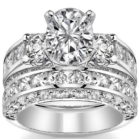 Round Brilliant Moissanite Engagement Ring Setting, 2.56ct