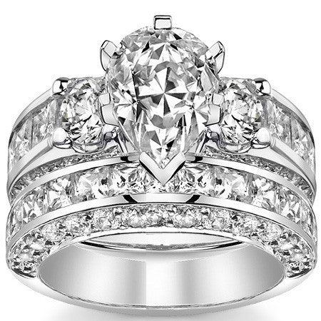 Round Brilliant Moissanite Engagement Ring Setting, 2.56ct