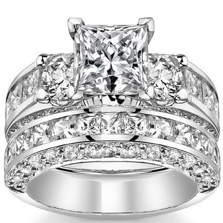 Round Brilliant Moissanite Engagement Ring Setting, 2.56ct