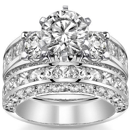 Round Brilliant Moissanite Engagement Ring Setting, 2.56ct