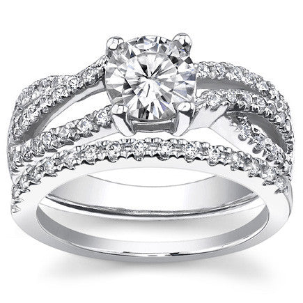 Multi-Band Round Brilliant Moissanite Engagement Ring