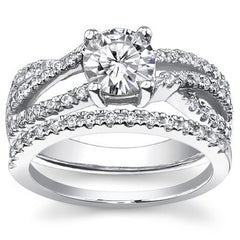 Multi-Band Round Brilliant Moissanite Engagement Ring