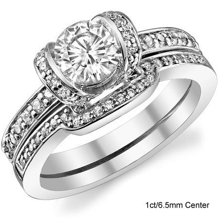Round Ribbon Moissanite Engagement Ring