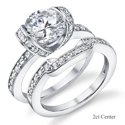Round Ribbon Moissanite Engagement Ring