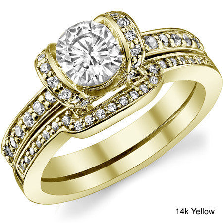 Round Ribbon Moissanite Engagement Ring