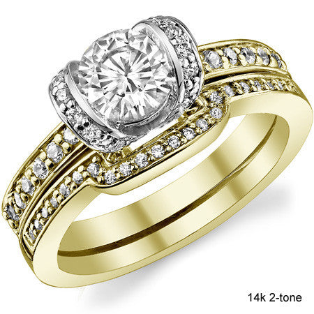 Round Ribbon Moissanite Engagement Ring