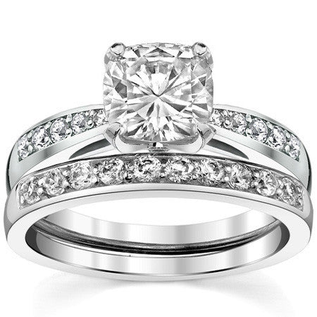 Cushion Pave Style Moissanite Engagement Ring