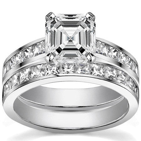 Princess Moissanite Cathedral Engagement Ring Setting 1.3ct