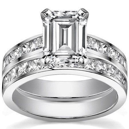 Princess Moissanite Cathedral Engagement Ring Setting 1.3ct