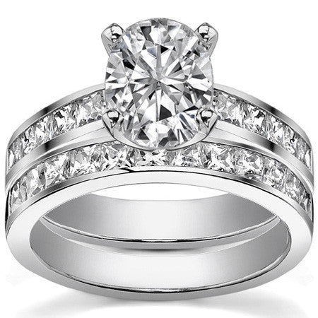 Princess Moissanite Cathedral Engagement Ring Setting 1.3ct