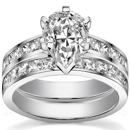 Princess Moissanite Cathedral Engagement Ring Setting 1.3ct