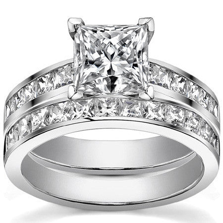 Princess Moissanite Cathedral Engagement Ring Setting 1.3ct