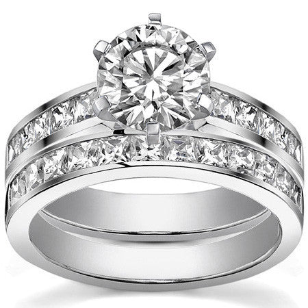 Princess Moissanite Cathedral Engagement Ring Setting 1.3ct