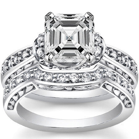 Round Brilliant Moissanite Woven Engagement Ring Setting 0.36ct