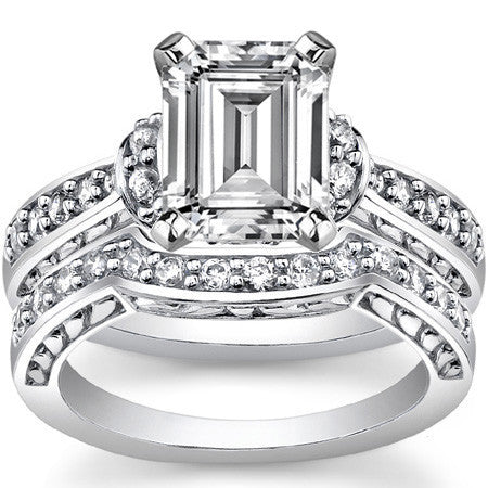 Round Brilliant Moissanite Woven Engagement Ring Setting 0.36ct