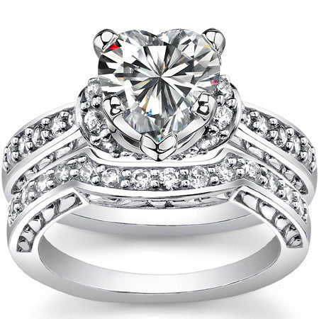 Round Brilliant Moissanite Woven Engagement Ring Setting 0.36ct
