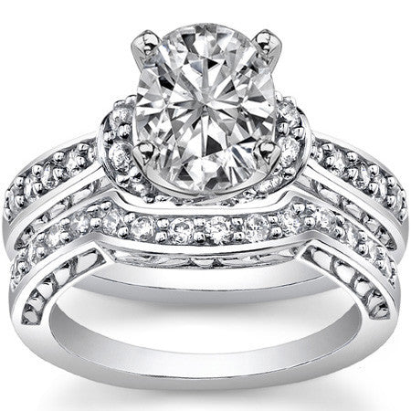Round Brilliant Moissanite Woven Engagement Ring Setting 0.36ct