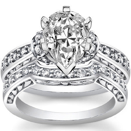 Round Brilliant Moissanite Woven Engagement Ring Setting 0.36ct