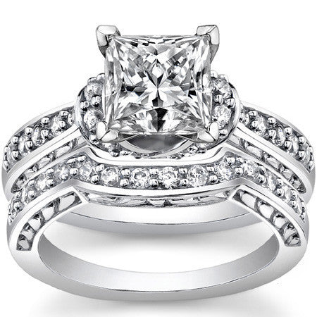 Round Brilliant Moissanite Woven Engagement Ring Setting 0.36ct